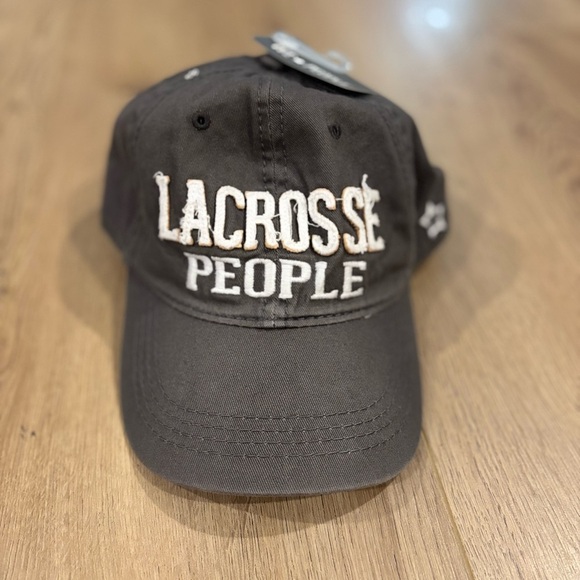 NWT Pavilion Gift Gray Lacrosse People Adjustable Strap Snap Back Baseball Hat - Picture 5 of 10
